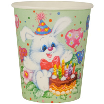 Стакан ГН 200250 мл (d-80 мм) бумажный Зайчата (501600 шт.)