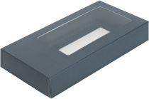 Коробка под дубайский шоколад с окном 155х75х25, 180х90х25 мм (графит)