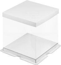 коробка для торта Премиум пластик белая