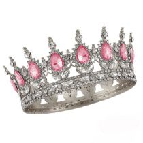 Корона серебро с розовыми камнями