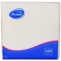 Салфетка 24х24 (1 сл.) 100 л. Лилия Белая (115 шт.)