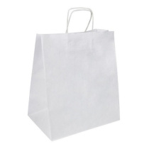 Пакет бумажный с кручеными ручками 370х320+200 Белый (200 шт.)