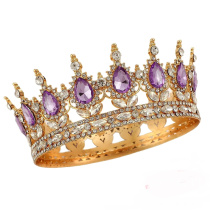 Корона золото с сиреневыми камнями