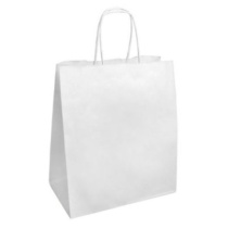 Пакет бумажный с кручеными ручками 280х240+140 Белый (200 шт.)