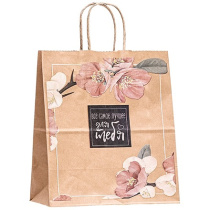 Пакет бумажный с кручеными ручками 220х120х250  80 г с печатью Для тебя (25250 шт.) 110562
