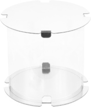 Коробка для торта, пряничный домик 160х160 мм  прозрачная ТУБУС БЕЛАЯ