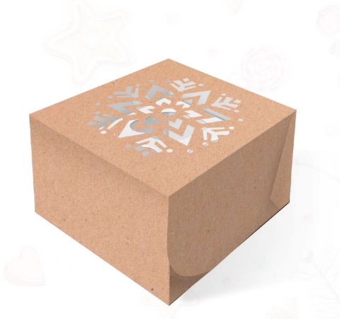 КУ-00733 Моноблок с вырубным окном под 4 капкейка, Снежинка