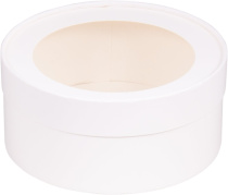 Коробка под зефир, печенье и макароны шляпная с окном диам.160мм выс.70 мм (белая)