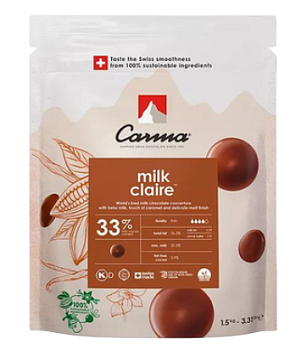 Шоколад Carma Milk Claire CHM-P007CLARE6-Z71 молочный 33% - 1,5 кг Шоколад Carma Milk Claire CHM-P007CLARE6-Z71 молочный 33% - 1,5 кг