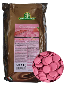 Глазурь шоколадная Master Martini "Centramerica Rosa Fragola Dischi", клубничная - 1 кг Глазурь шоколадная Master Martini "Centramerica Rosa Fragola Dischi", клубничная - 1 кг