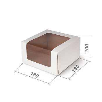 Коробка для торта с окном ХРОМ-ЭРЗАЦ 180*180*100 мм