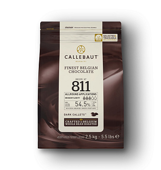 Шоколад темный 54,5 % каллеты Callebaut (811-RT-U71), 2,5кг Шоколад темный 54,5 % каллеты Callebaut (811-RT-U71), 2,5кг