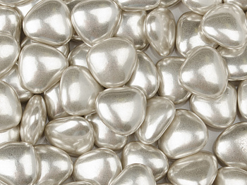 Посыпка Серебро сердечки большие с шоколадом