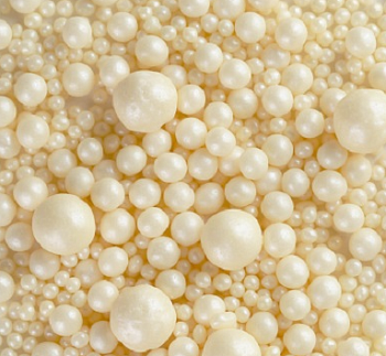 Посыпка 108 зерновая в глазури ЖЕМЧУГ серебро МИКС - 100 гр