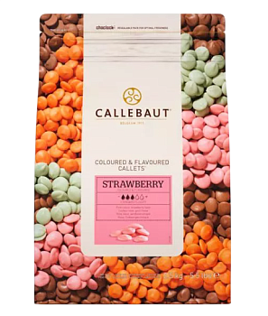 Шоколад Callebaut STRAWBERRY-RT-U70 в каллетах со вкусом клубники - 2,5 кг