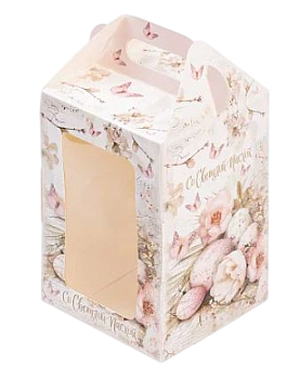 Коробка под кулич РЕТРО с окном 10*10*15 см