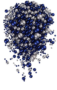 Посыпка 604 зерновая в глазури БЛЕСК сапфир-серебро МИКС - 50 гр