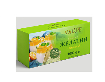 Желатин листовой Голд "VALDE", 1кг Желатин листовой Голд "VALDE", 1кг